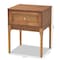Baxton Studio Ramiel MidCentury Modern Ash Walnut Finished Wood and Rattan 1Drawer Nightstand 215-12425-ZORO - alternate 5